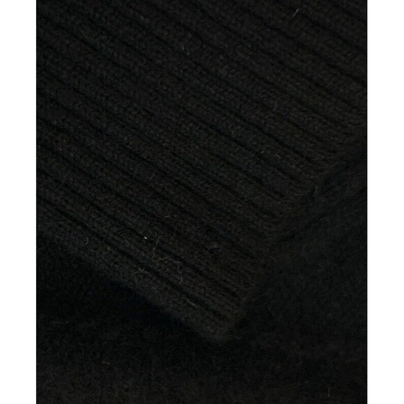 Quinn Women’s One Size V-Neck 100% Cashmere Black Sweater Boho Goth Flaws - Picture 9 of 9